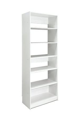 English Elm Prosper 32" White Wood Walk-In Closet System with Freestanding Design, Oak Finish, Durable Melamine Storage B040P407431