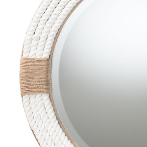 English Elm Round Braided Jute Rope Wall Mirror Natural Fiber Boho Coastal Accent Decor B2750P467832