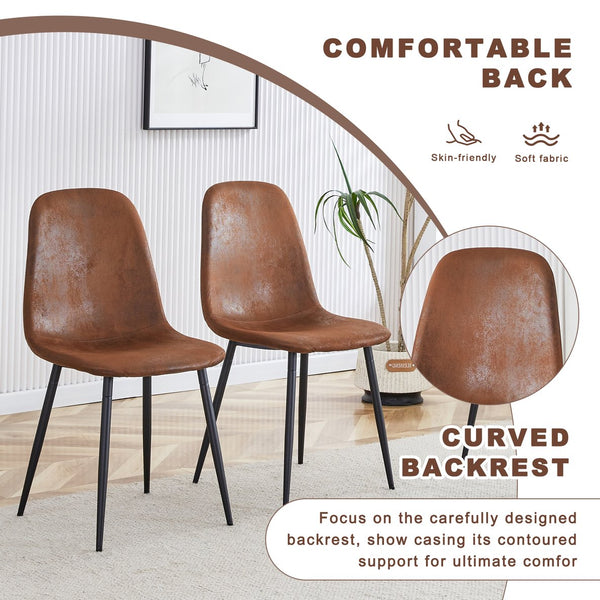 English Elm Table and Chair Set Adjustable Height Mdf Wood Grain Top with 4 Upholstered Seats Brown+Black W1151S04091