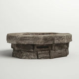 English Elm 12" H X 37" W Outdoor Fire Pit Table