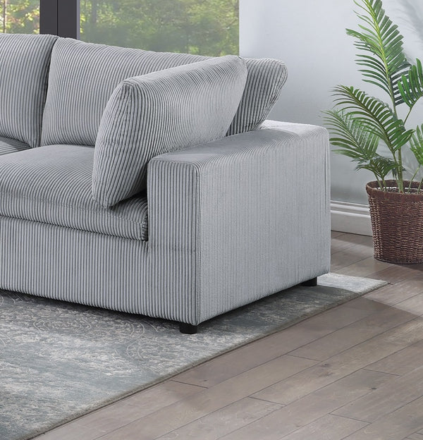 English Elm Dark Gray 6-Piece Modular Sectional Set – Plush Corduroy Couch For Cozy Living Rooms & Versatile Layouts B011S01335