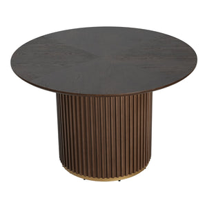 English Elm Christopher Knight Home® - 47.25" Round Pedestal Dining Table - Warm Walnut Finish, Stylish Seating For 4-5, Versatile Design N771P358147T_N771P358148T