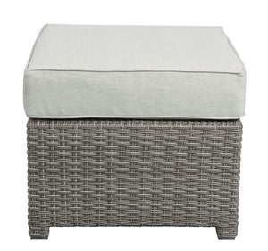 English Elm Salena Gray+Beige All-Weather Wicker Patio Sofa & Ottoman with 2 Toss Pillows, Foam Cushions, No-Assembly B2726P245456