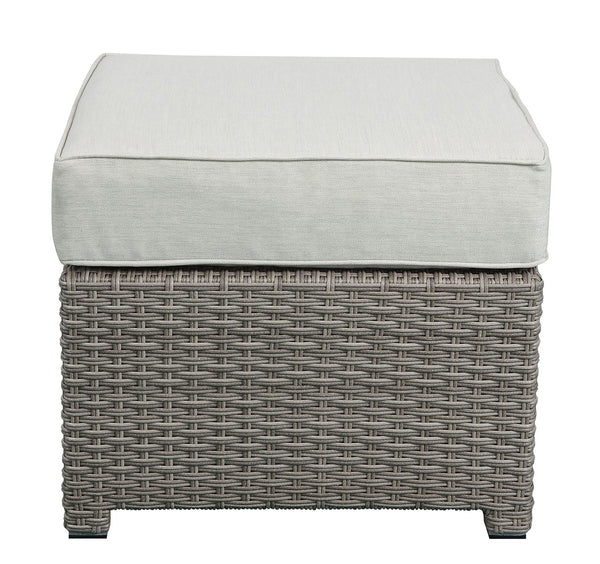 English Elm Salena Gray+Beige All-Weather Wicker Patio Sofa & Ottoman with 2 Toss Pillows, Foam Cushions, No-Assembly B2726P245456