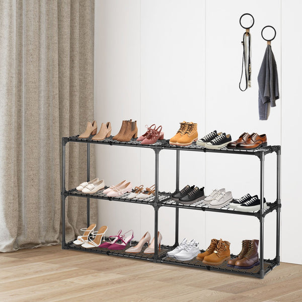 English Elm 3-shelf Wire Shelving Rack with Dust Cover Heavy Duty Steel Storage Set of 2 W285P166895