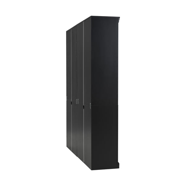 English Elm 83" 5-Tier Bookcase Suite with LED Light Strip, Adjustable Shelves, Cable Hole & 55lb Capacity, Black N751S246920B