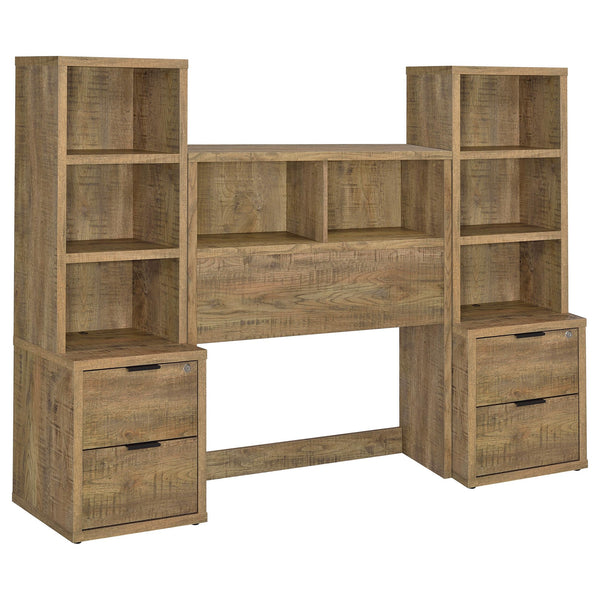 English Elm Geary Twin Bookcase Headboard Set with Open Cubbies and Usb Charging Nightstands B062S01701