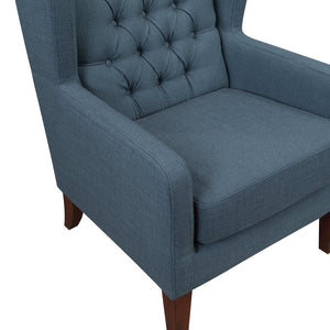 English Elm Classic Wingback Button-tufted Accent Chair Plush Foam Seat Solid Wood Legs Formal Style B011P419468
