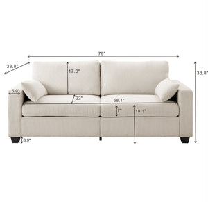 English Elm Modern Fabric Loveseat with Fsc Wood Frame Spring Cushions and Washable Covers W5515P443291