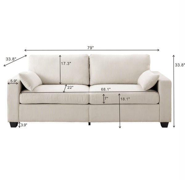 English Elm Modern Fabric Loveseat with Fsc Wood Frame Spring Cushions and Washable Covers W5515P443291