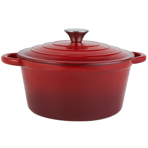 English Elm Miereirl Enameled 4.5 Quart Dutch Oven Red with Shower Lid, Nonstick Porcelain Coating, Versatile Cooking T3950P385669