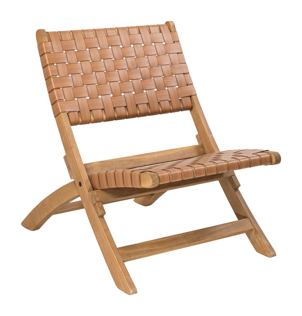 Zuo Modern Sunflare Lounge Chair In Elegant Brown – Premium Acacia Wood & Synthetic Rattan For Chic Interiors Brown Solid Acacia Wood,100% Polyethylene 704161-zuo-modern