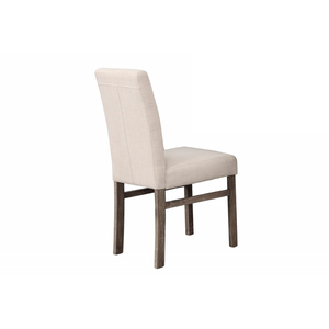 English Elm 5 Piece Oak Finish Transitional Dining Set with Linen Upholstered Chairs Seats Four B011S02294