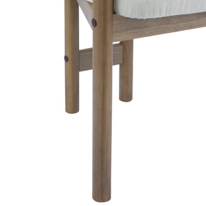 English Elm Christopher Knight Home® - Dining Upholstered Arm Chairs Set of 2 — Rubber Wood Frame, King Louis Backrest, Breathable Fabric Seats, 300 lb Capacity White N779P233060W