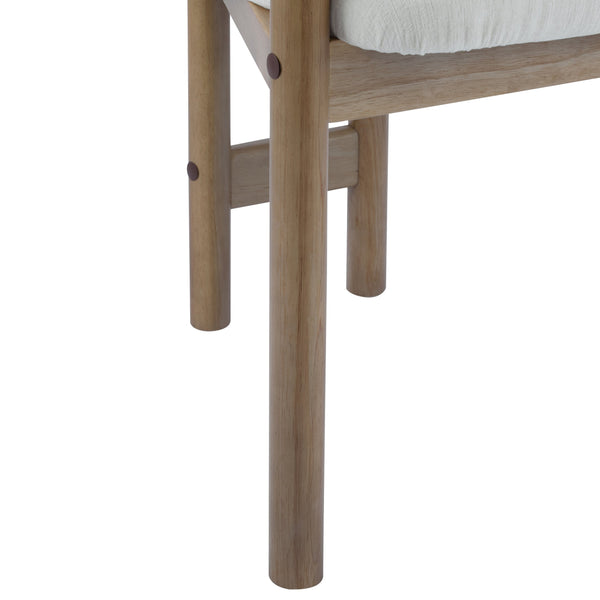 English Elm Christopher Knight Home® - Dining Upholstered Arm Chairs Set of 2 — Rubber Wood Frame, King Louis Backrest, Breathable Fabric Seats, 300 lb Capacity White N779P233060W