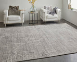 Feizy Rugs Whitton Viscose/Wool Hand Tufted Industrial Rug Gray/Tan/Ivory 10' x 14'