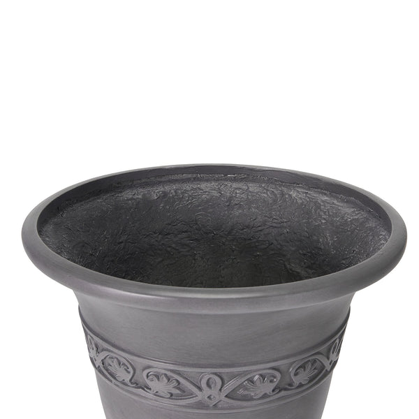 English Elm Classic Handcrafted Outdoor Planter Sculptural Fiberglass Patio Garden Urn for Entryways Light Gray N772P406699G