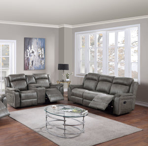 English Elm Contemporary Leatherette Sofa and Recliner Set Tufted Cushioned Living Room Seating B011S02414