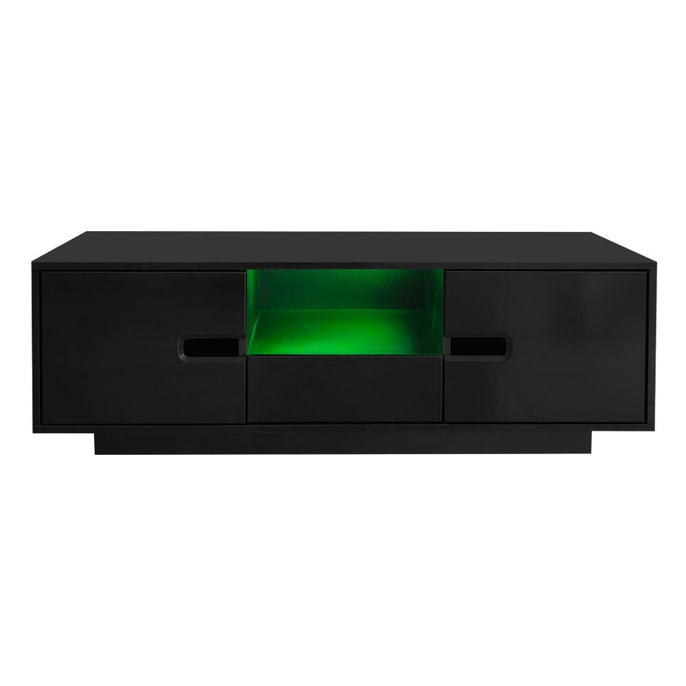 English Elm Vibe Modern High Gloss Rectangle Coffee Table With 16-Color Led Lights & Ample Storage For Living Room N724P294656B-GIGA