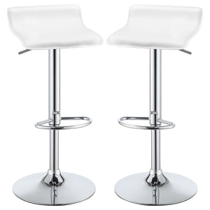 English Elm Bidwell White Upholstered Adjustable Bar Stool Set of 2 — Plush High Curved Back, Tapered Legs, Modern Comfort B062P344929
