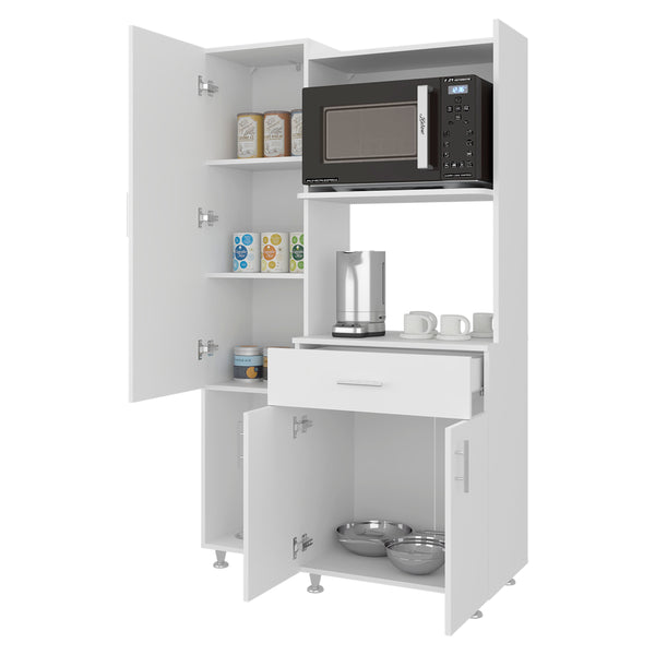 English Elm Cope Melamine Kitchen Pantry Cabinet with Two Doors and Drawer for Compact Storage B128P485389