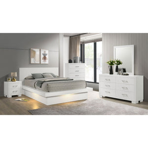 English Elm Tokyo Snow White 5-Piece Eastern King Bedroom Set - Modern Minimalist Design With Ample Storage Solutions B062S00919-GIGA