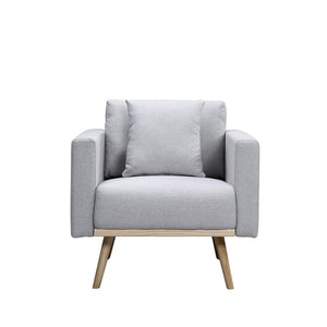 English Elm Elio Mid-century Modern Linen Living Room Set with Usb Ports Storage Pockets Light Gray B2749S00014