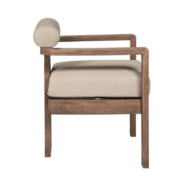 English Elm Relic Outdoor Eucalyptus Dining Chair with Taupe Olefin Cushions Patio Seating B2736P464821