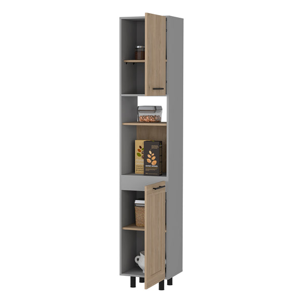 English Elm Everly Multicolor Kitchen Pantry Cabinet with Six Shelves & Double Doors — Space-Saving, Modern Design, Easy Assembly B128S00137