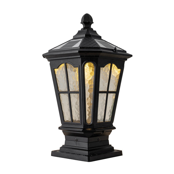 English Elm Garden Post Light Black Die-cast Aluminum European Lantern for Outdoor Pathways W5008P392752