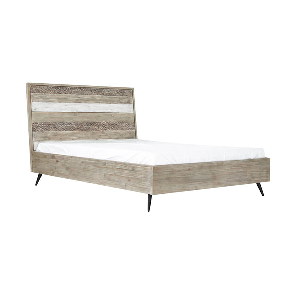 English Elm Beloro Queen Platform Bed in Two Tone Acacia Wood Gray — Durable No-Box-Spring, 8" Storage Clearance, Easy Assembly B2736S00021