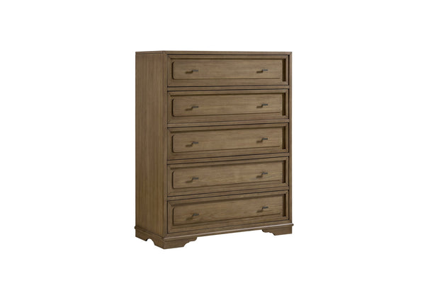 English Elm 5 Drawer Hickory Veneer Chest with Cedar Lined Base and Felt Top for Bedroom B2699P439938