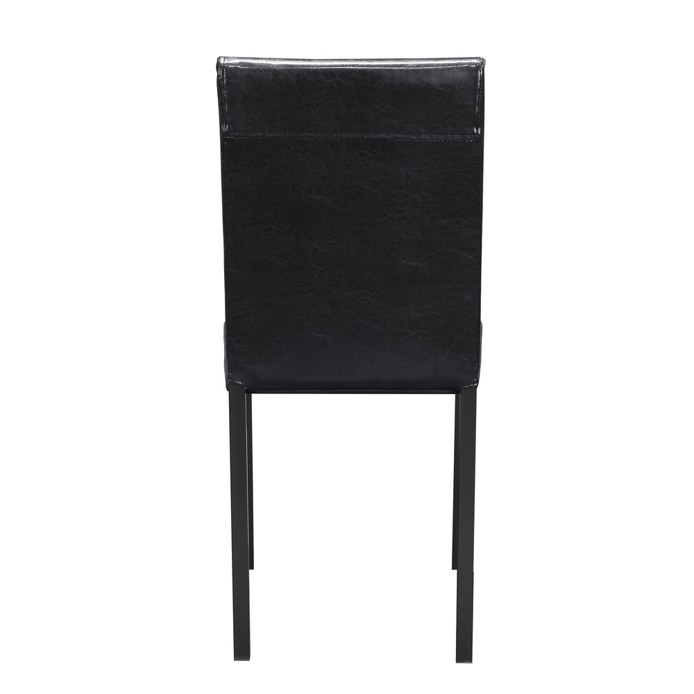 English Elm 2pc Tempe Writing Desk and Chair Set Faux Marble Top Black Metal Frame Faux Leather Chair Compact Home Office Style B011P264610