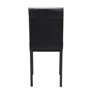 English Elm 2pc Tempe Writing Desk and Chair Set Faux Marble Top Black Metal Frame Faux Leather Chair Compact Home Office Style B011P264610