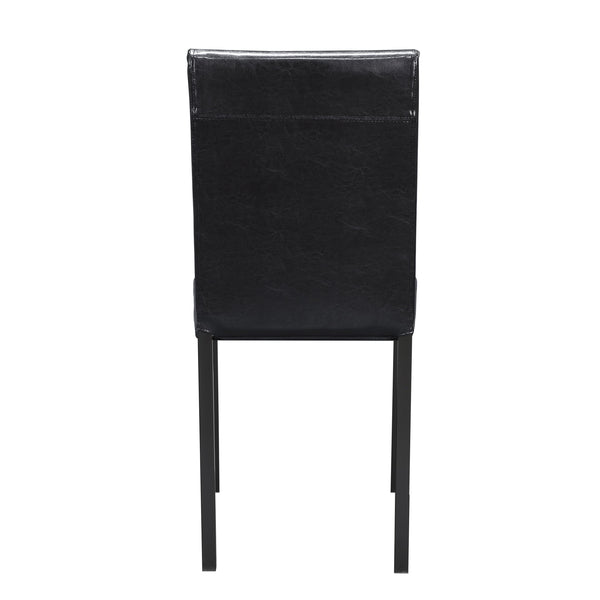 English Elm 2pc Tempe Writing Desk and Chair Set Faux Marble Top Black Metal Frame Faux Leather Chair Compact Home Office Style B011P264610