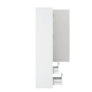 English Elm Standard Freestanding Pantry Cabinet Tall White Kitchen Storage with Drawers and Shelves W331P373802