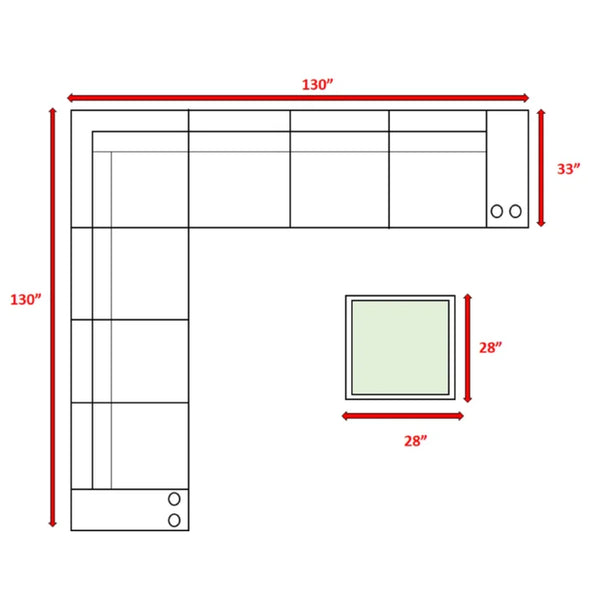 English Elm Stylish Rattan Wicker 10-Piece Outdoor Seating Set With Sunbrella Cushions – Perfect For Entertaining! B120S00021-GIGA