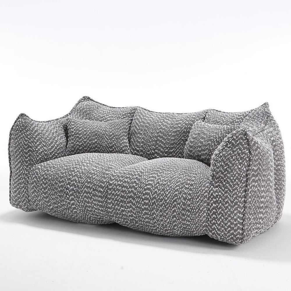 English Elm Soft Plush Foam Beanbag Chair for Two People, Square Recliner Sofa With Superfiber Comfort Embrace Grey W1996P252274