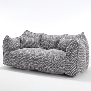 English Elm Soft Plush Foam Beanbag Chair for Two People, Square Recliner Sofa With Superfiber Comfort Embrace Grey W1996P252274