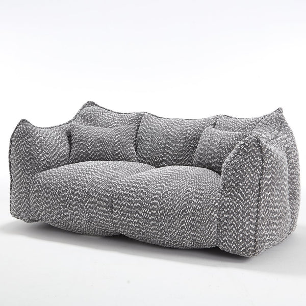 English Elm Soft Plush Foam Beanbag Chair for Two People, Square Recliner Sofa With Superfiber Comfort Embrace Grey W1996P252274
