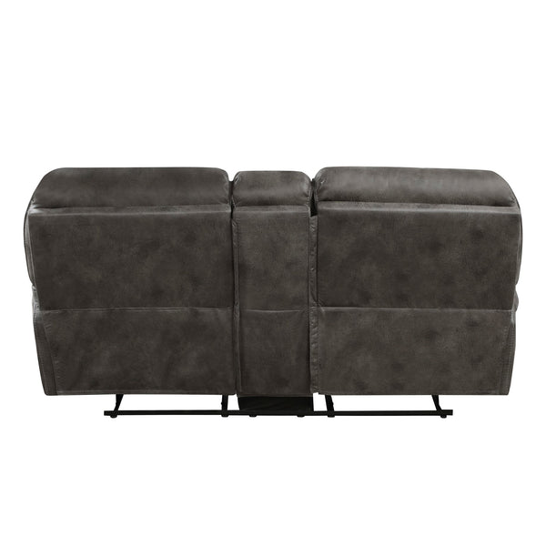 English Elm Plush Power Reclining Loveseat Microfiber Upholstered with Usb Port and Console Gray B011P230436
