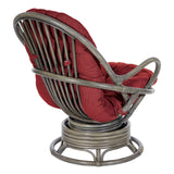 OSP Home Furnishings Tahiti Rattan Swivel Rocker Red