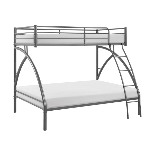 English Elm Gray Metal Twin-Over-Full Bunk Bed with Modern Lines, Space-Saving Youth Bedroom Centerpiece, Easy Assembly Gray 77 L x 60.25 W x 7.25 H B011P248591