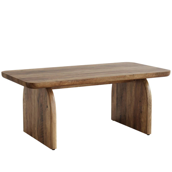 English Elm Wooden Rustic Mdf Coffee Table Open Base Rectangular Design for Living Room Decor T3971P446969