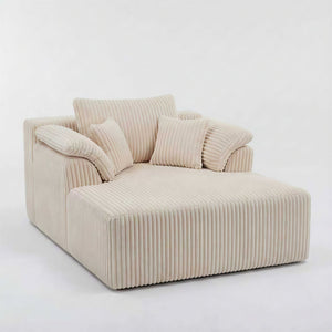 English Elm 60inch Corduroy Cloud Chaise Lounge Deep Foam Boneless Sofa for Living Room Retreat W1919P414124