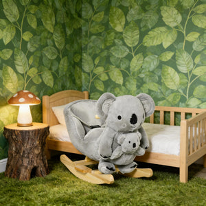 English Elm Dinosaur Plush Rocking Toy for Toddlers with Sound Effects and Wooden Base T3971P442602