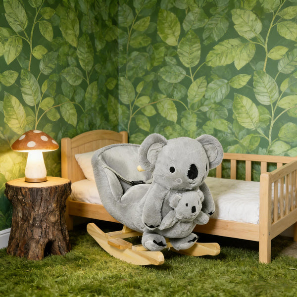English Elm Dinosaur Plush Rocking Toy for Toddlers with Sound Effects and Wooden Base T3971P442602