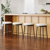 Christopher Knight Home® - Noble House - - 24.75'' Modern Counter Stools Set Of 4,White Counter Stools With Iron Frame,Sponge Cushion,Footrest,Suitable For Kitchen/Bedroom/Dining Room.