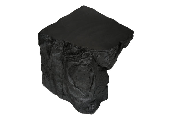 English Elm Accent Table Rock Sculpted Magnesium Oxide Matte Black Indoor Outdoor Side B2710P461685