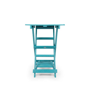 English Elm Summit Ridge Recycled Hdpe Outdoor Folding Bar Table Weather Resistant Eco Patio Teal B2745P409716
